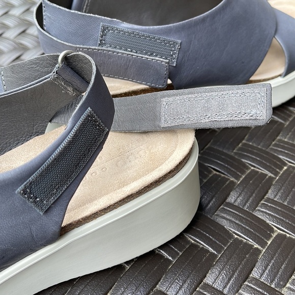 Ecco Gray Wedge Adjustable Sandal - Picture 7 of 10